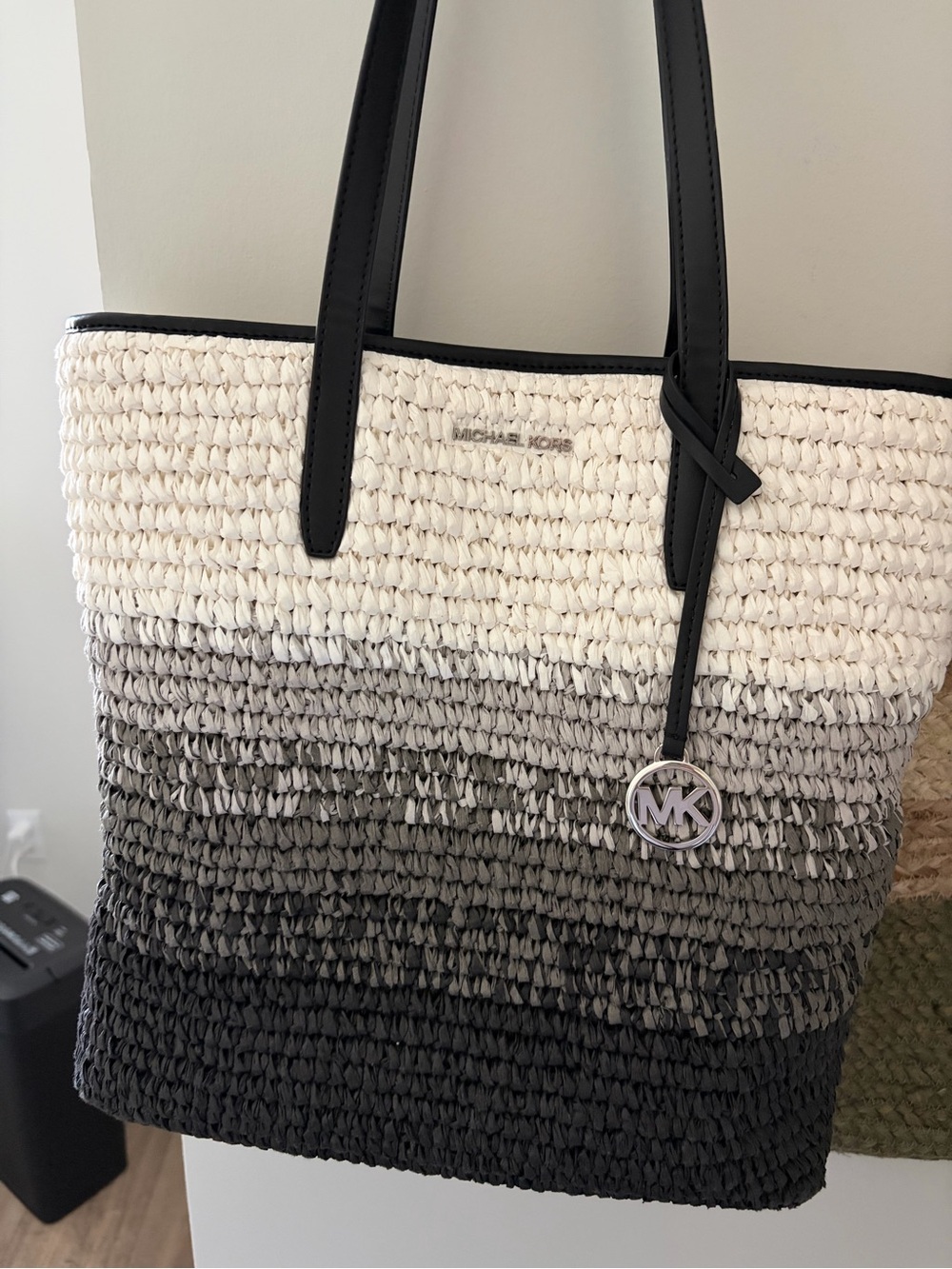 Michael Kors Black and White Ombre Tote - Picture 2 of 6